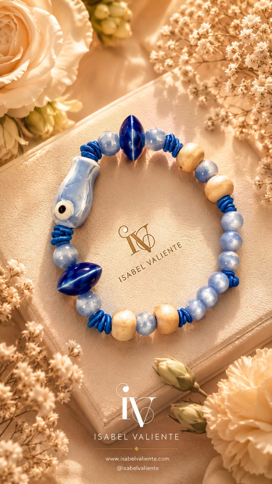 Pulsera madera y cerámica