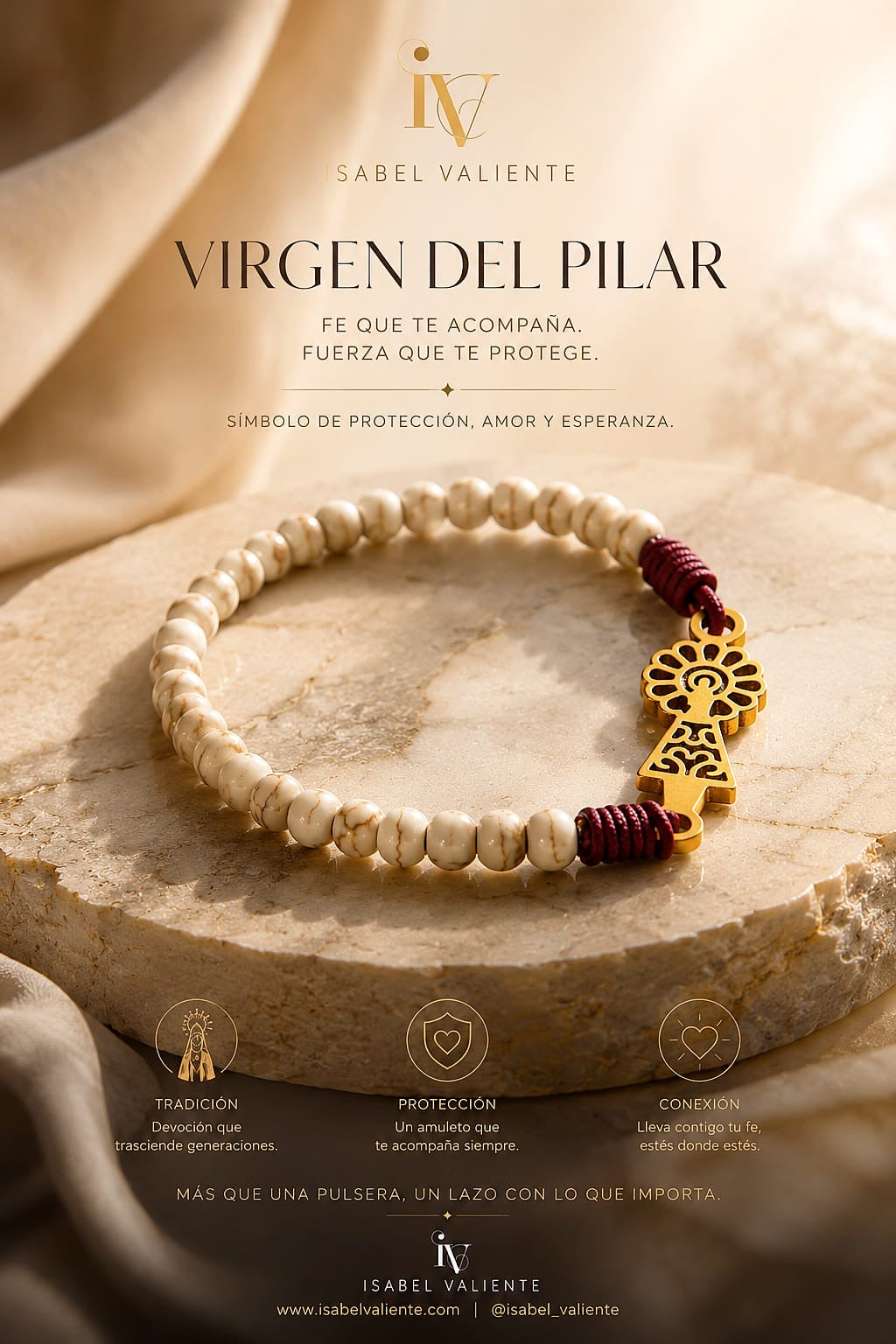 Pulsera piedra Virgen del Pilar