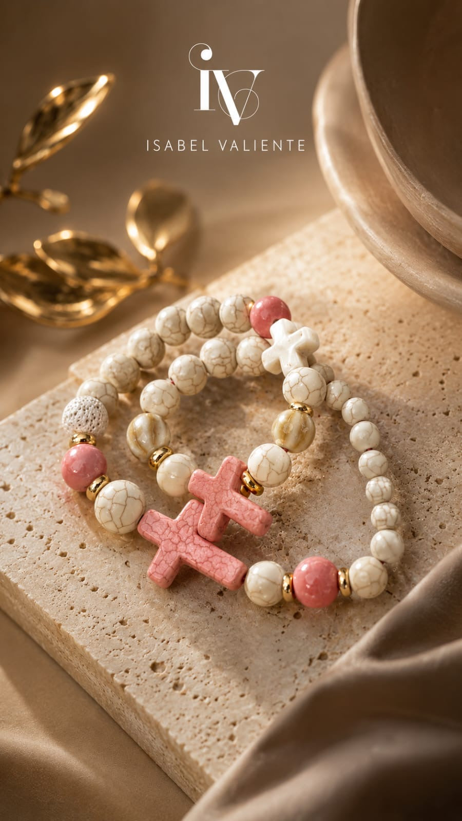Pulseras crudas y rosas