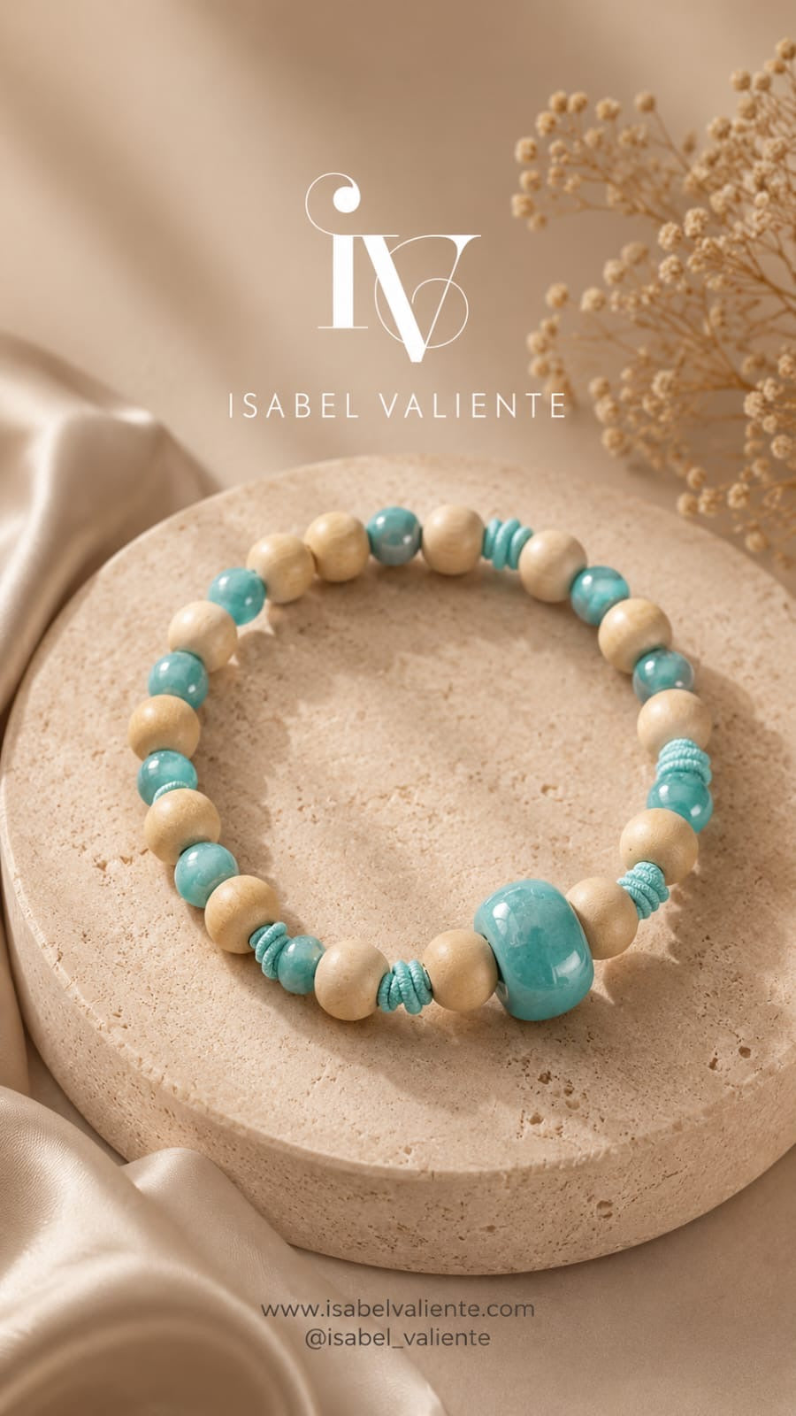 Pulsera cerámica y madera