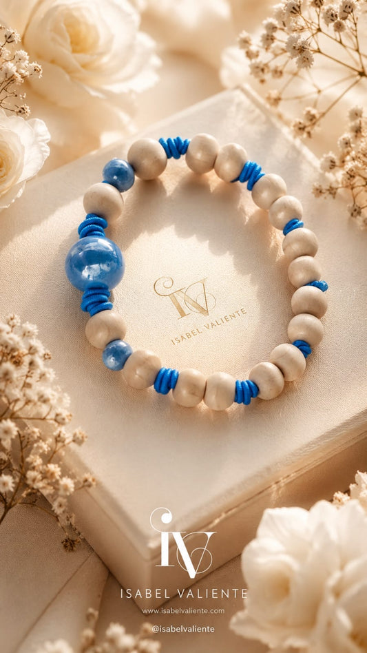 Pulsera madera y cerámica