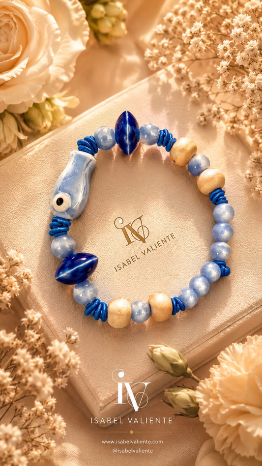 Pulsera madera y cerámica