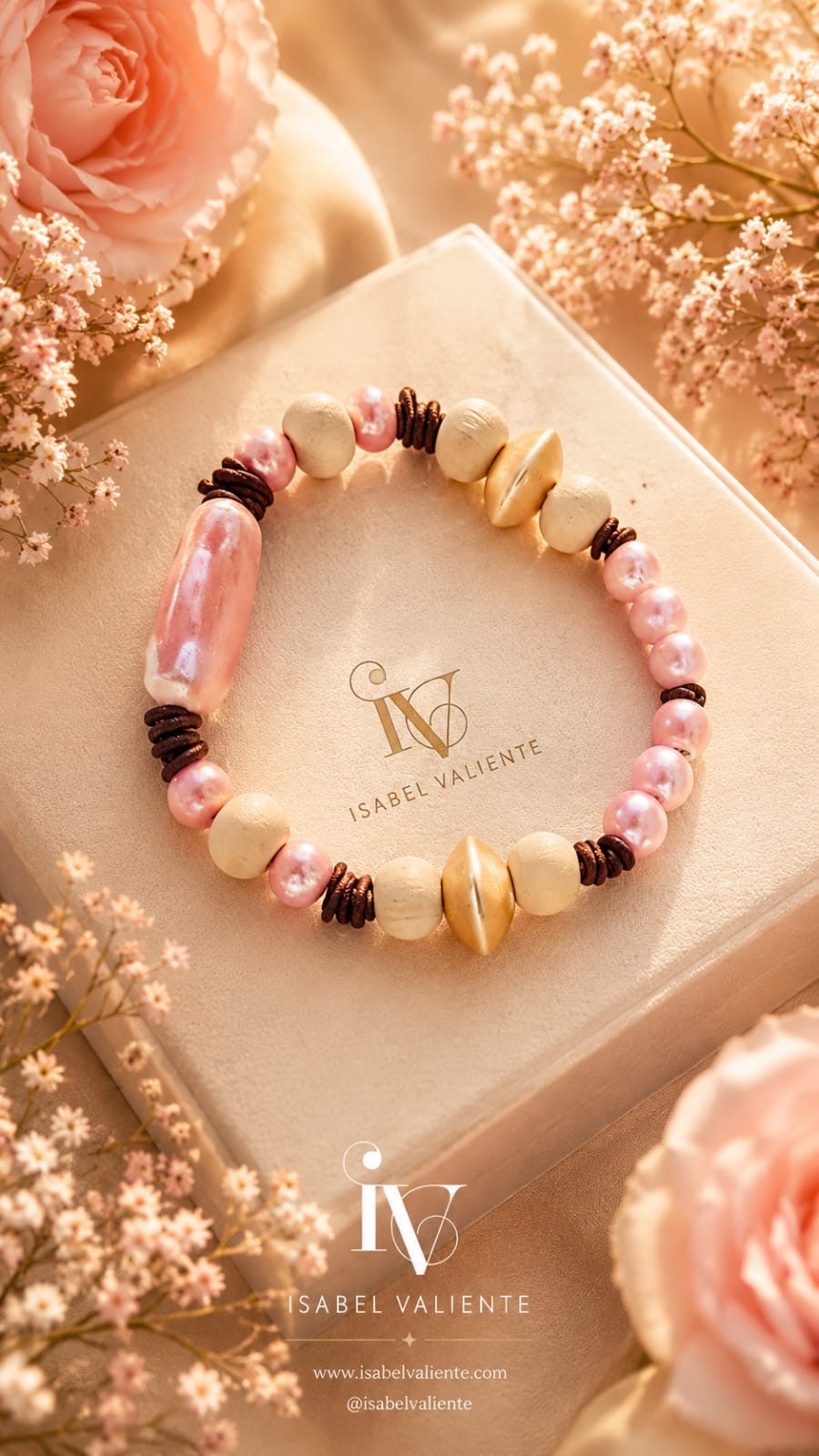 Pulsera de madera y cerámica
