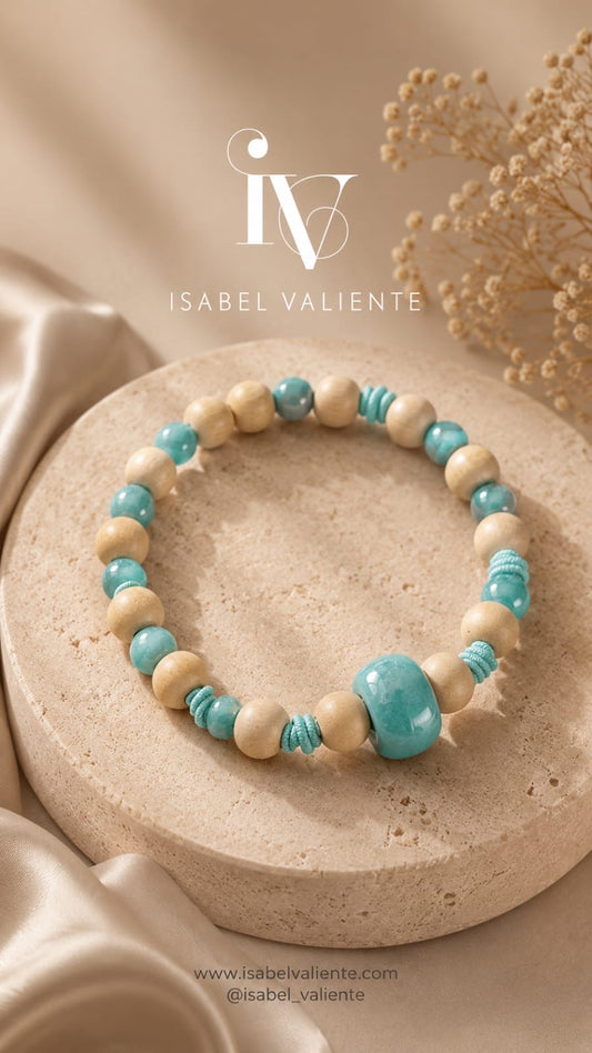 Pulsera cerámica y madera